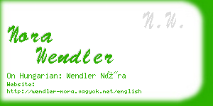 nora wendler business card